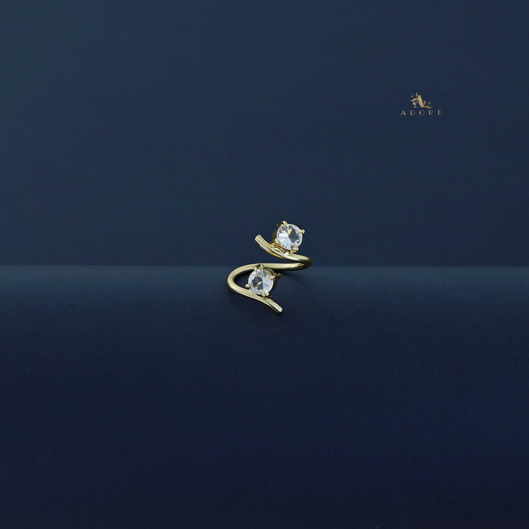 Golden Dual Glossy Ring