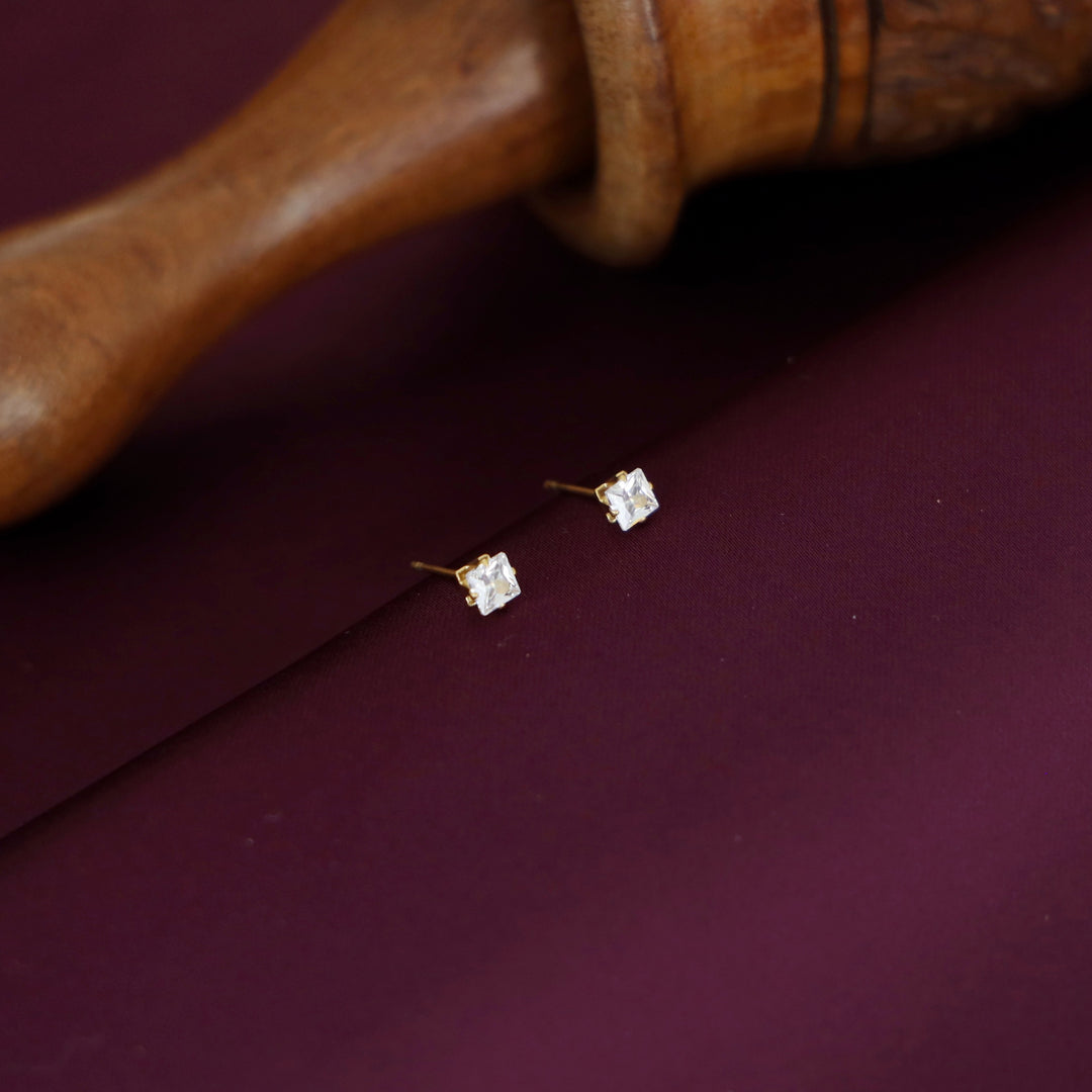 Golden Mini Square Stud