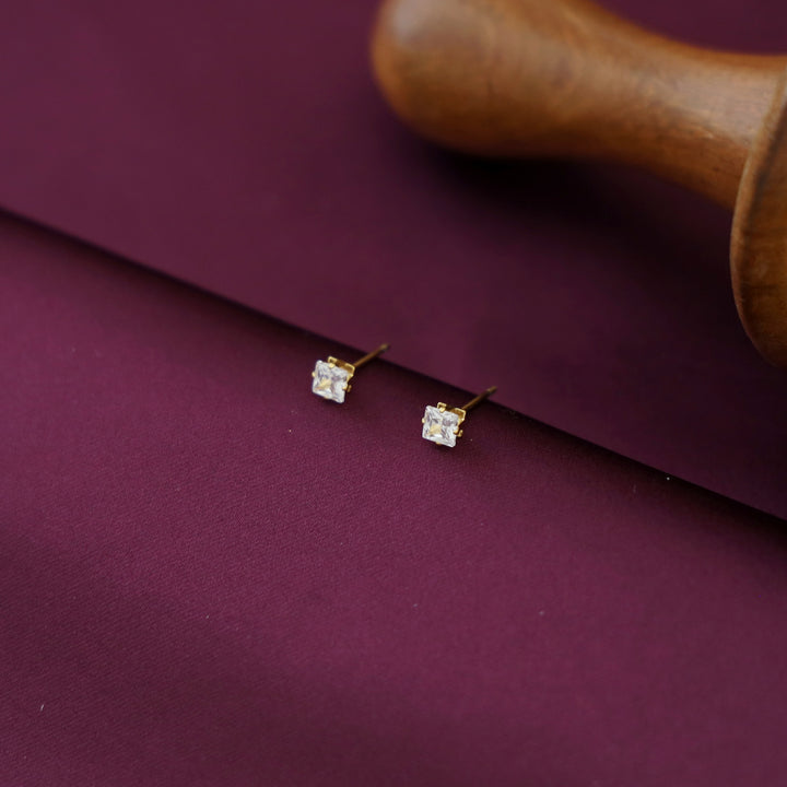 Golden Mini Square Stud