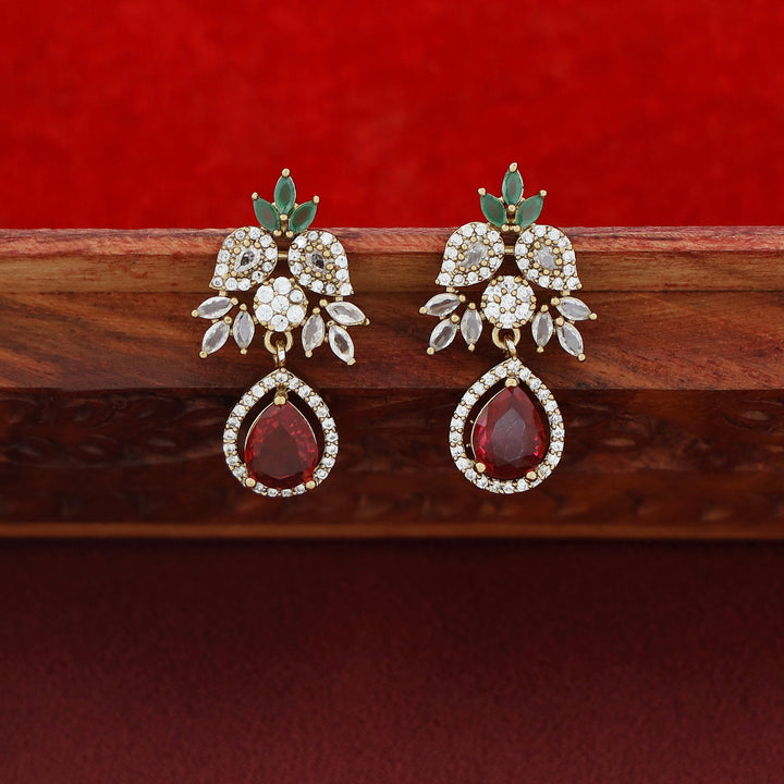 Premium Saanvika AD Stone Stiff Neckpiece With Earring