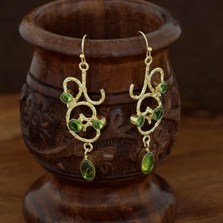 Golden Filigree Glossy Stone Drop
