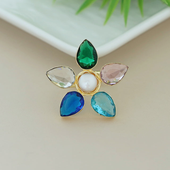 Glossy Floral Ring (Colour Options)