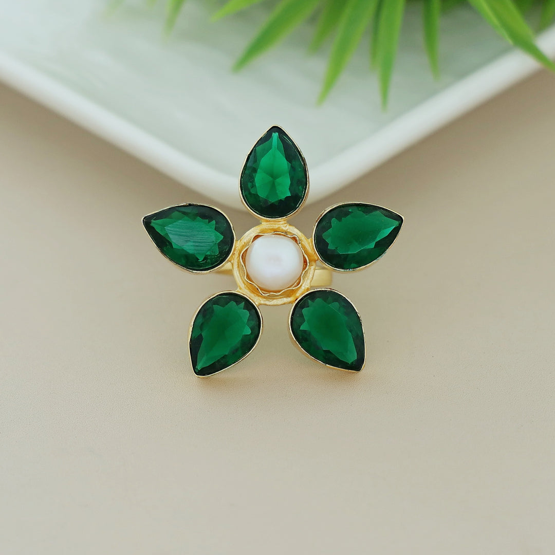 Glossy Floral Ring (Colour Options)