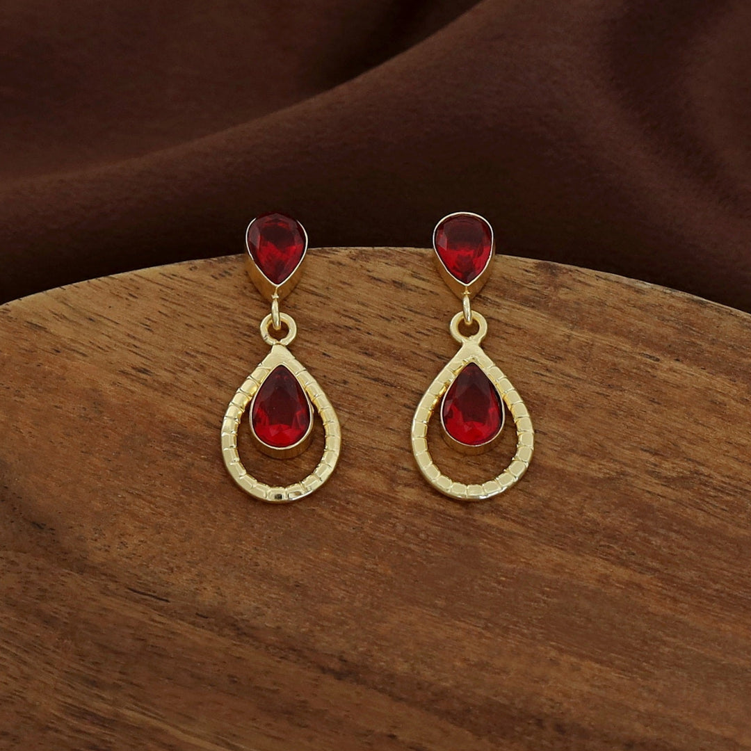 Jonha Golden Drop Glossy Earring