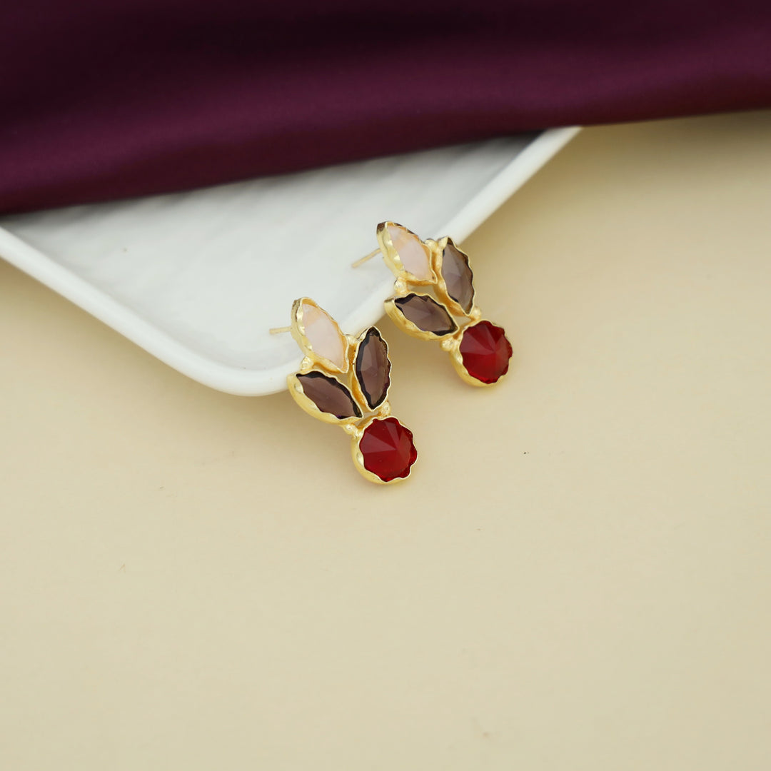 Caral Tri Leafy Glossy Earring
