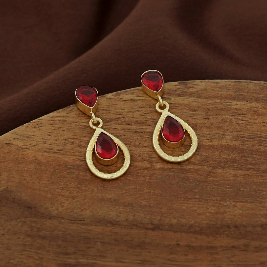 Jonha Golden Drop Glossy Earring