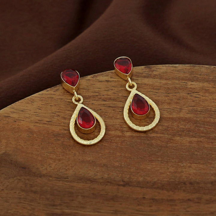 Jonha Golden Drop Glossy Earring