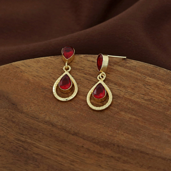 Jonha Golden Drop Glossy Earring