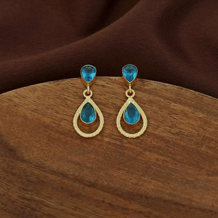 Jonha Golden Drop Glossy Earring