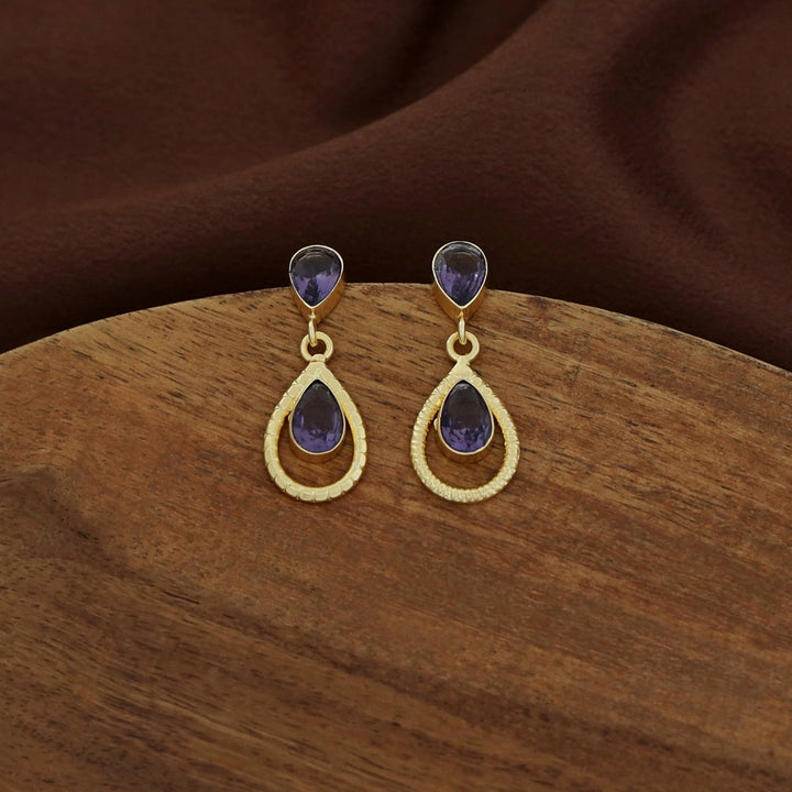 Jonha Golden Drop Glossy Earring