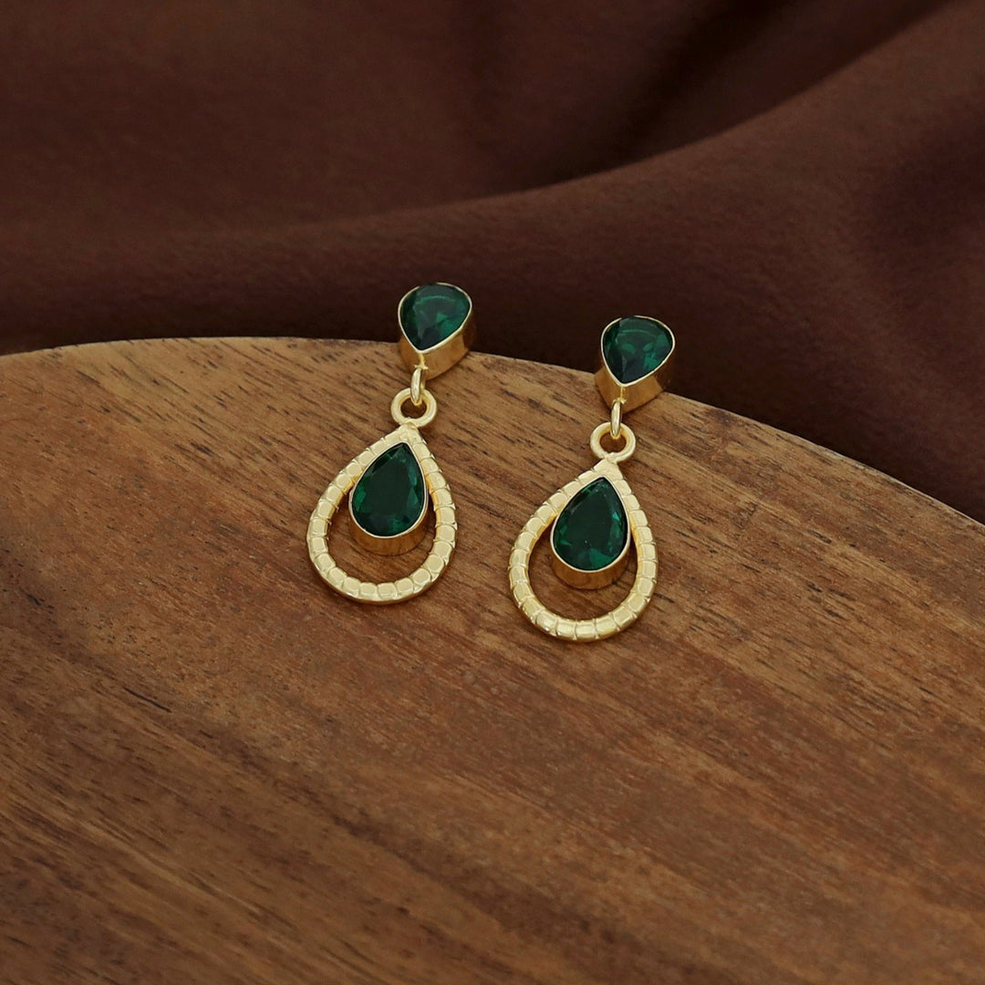 Jonha Golden Drop Glossy Earring