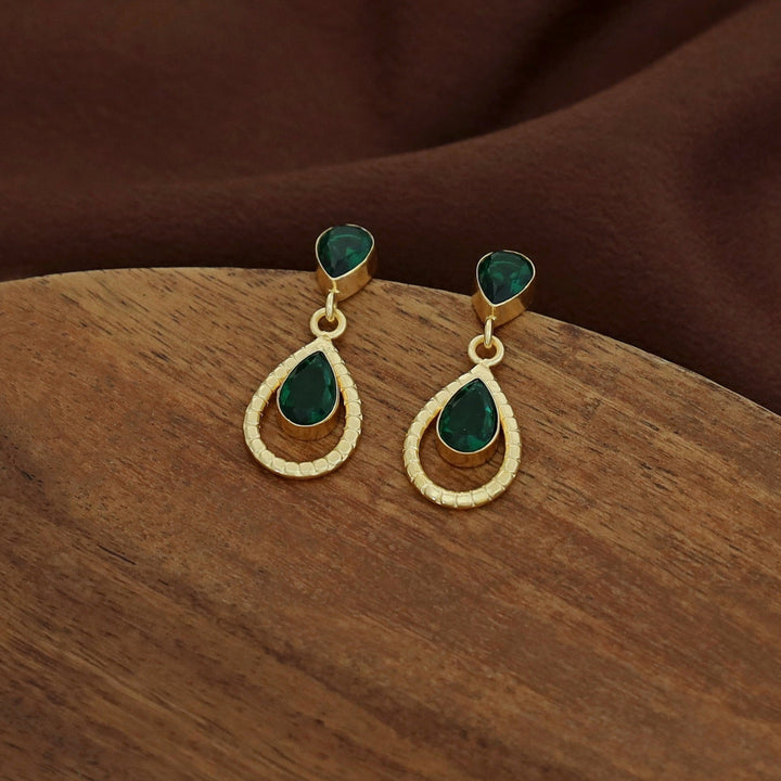 Jonha Golden Drop Glossy Earring