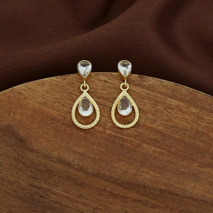 Jonha Golden Drop Glossy Earring