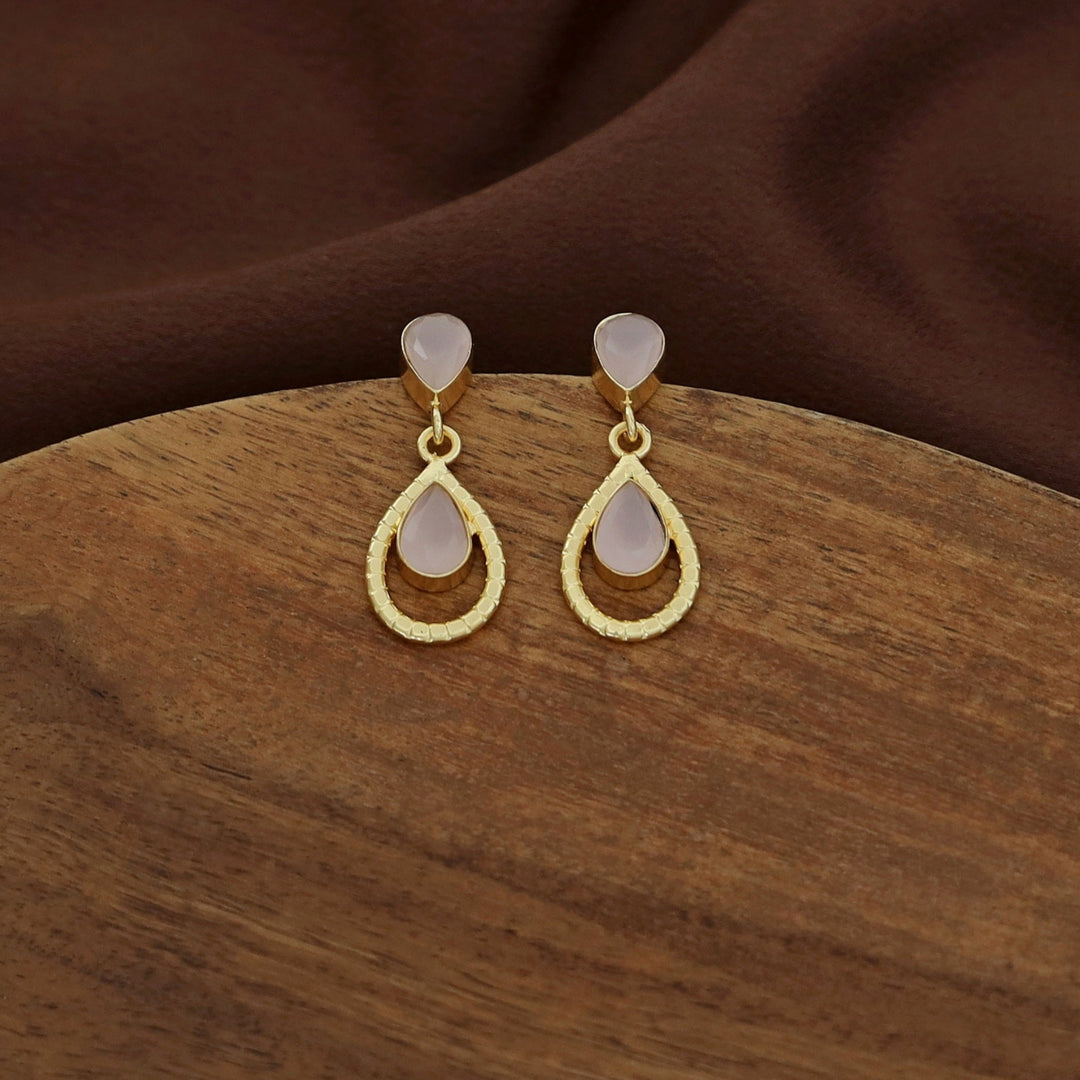Jonha Golden Drop Glossy Earring