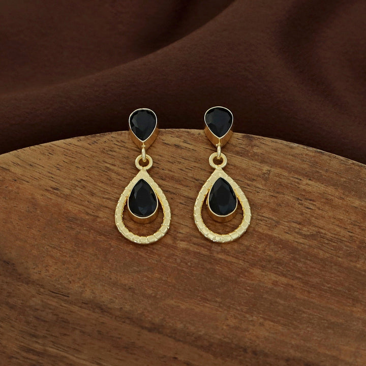 Jonha Golden Drop Glossy Earring