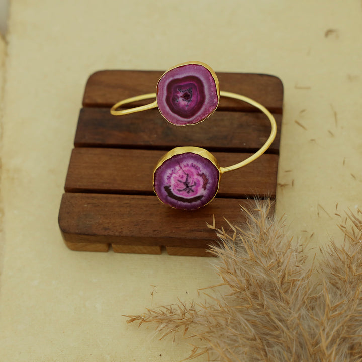 Hem Dual Solar Agate Bangle