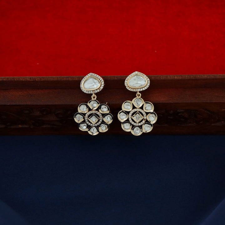 Premium Asael 2 Layer Kundan Flower Neckpiece With Earring