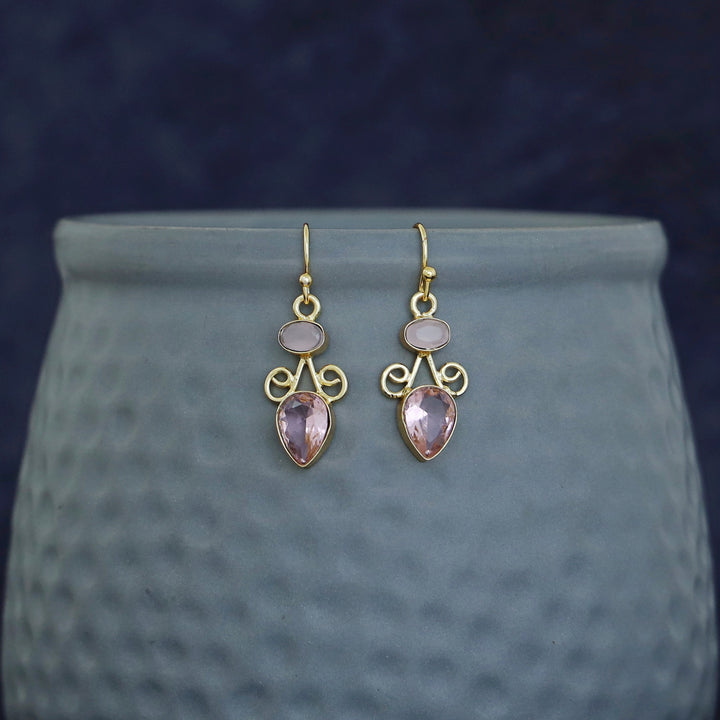 Belleza Golden Due Glossy Stone Drop