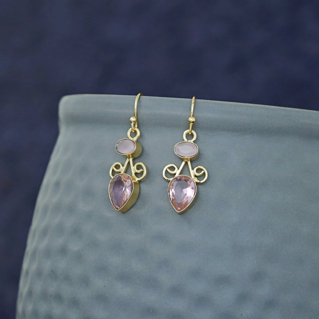 Belleza Golden Due Glossy Stone Drop