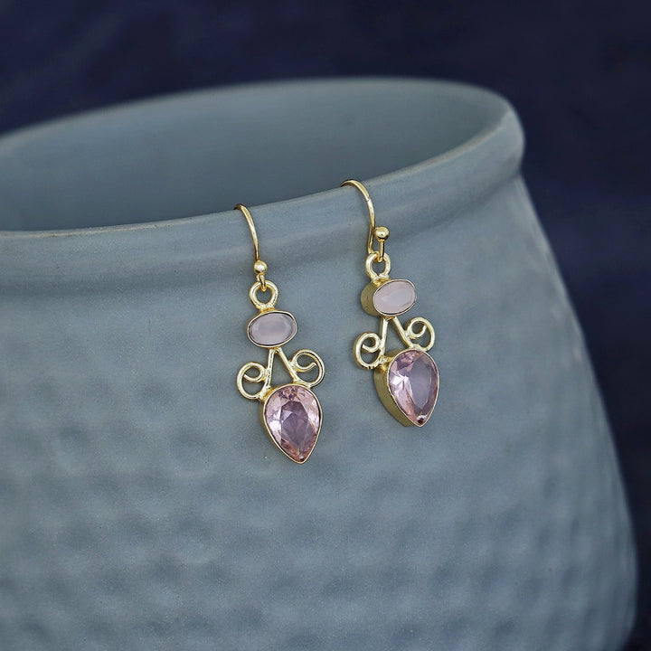 Belleza Golden Due Glossy Stone Drop