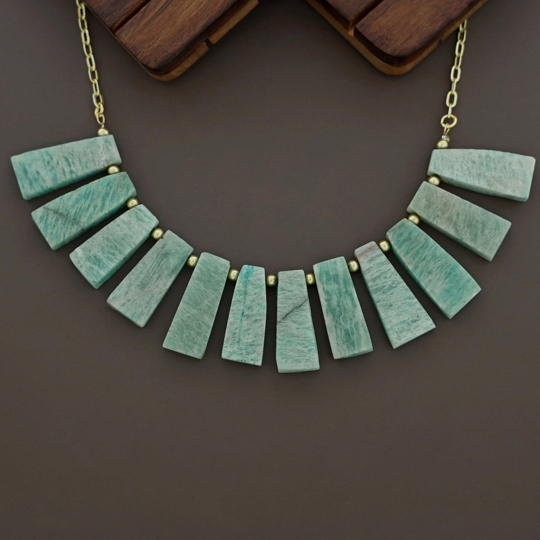 Seraphina Golden Ball Raw Stone Neckpiece