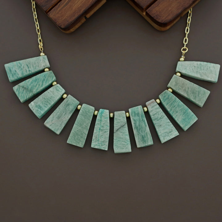 Seraphina Golden Ball Raw Stone Neckpiece