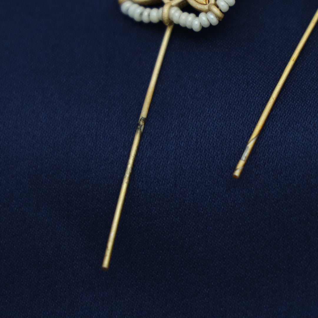 Simrath Enamel Pearl Lotus Ear-Cuff (Set Of 2)