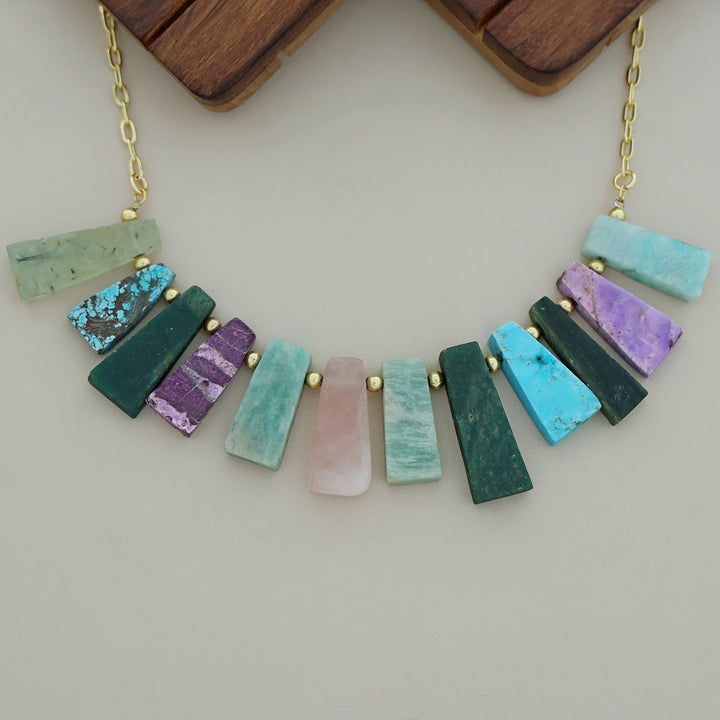 Seraphina Golden Ball Raw Stone Neckpiece
