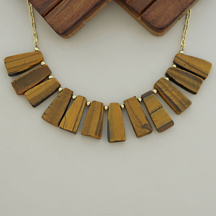 Seraphina Golden Ball Raw Stone Neckpiece