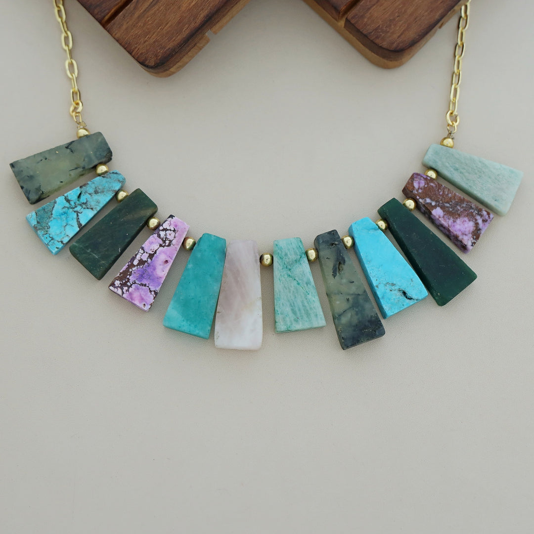 Seraphina Golden Ball Raw Stone Neckpiece