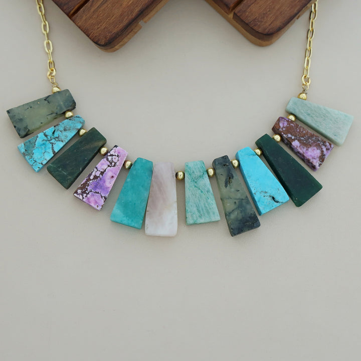 Seraphina Golden Ball Raw Stone Neckpiece
