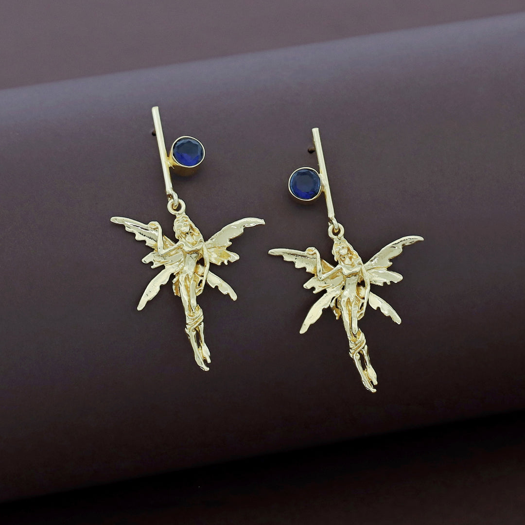 Golden Angel Wings Glossy Earring