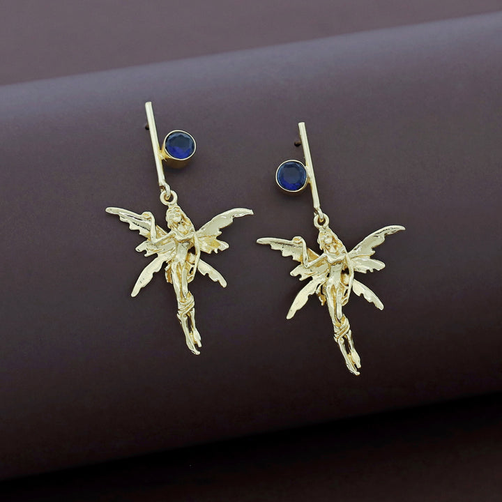 Golden Angel Wings Glossy Earring