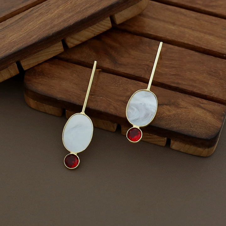 Lirisha Golden Stick MOP And Glossy Earring