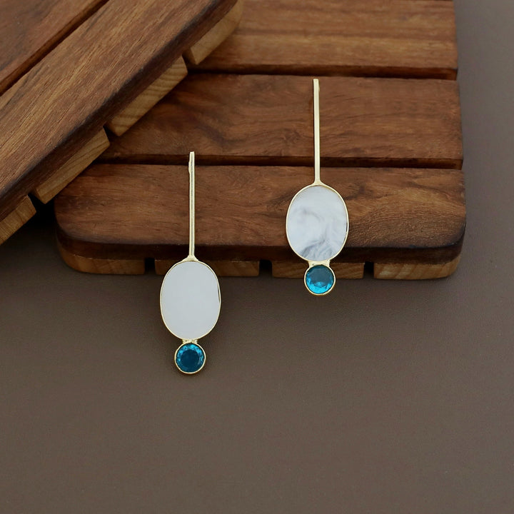 Lirisha Golden Stick MOP And Glossy Earring