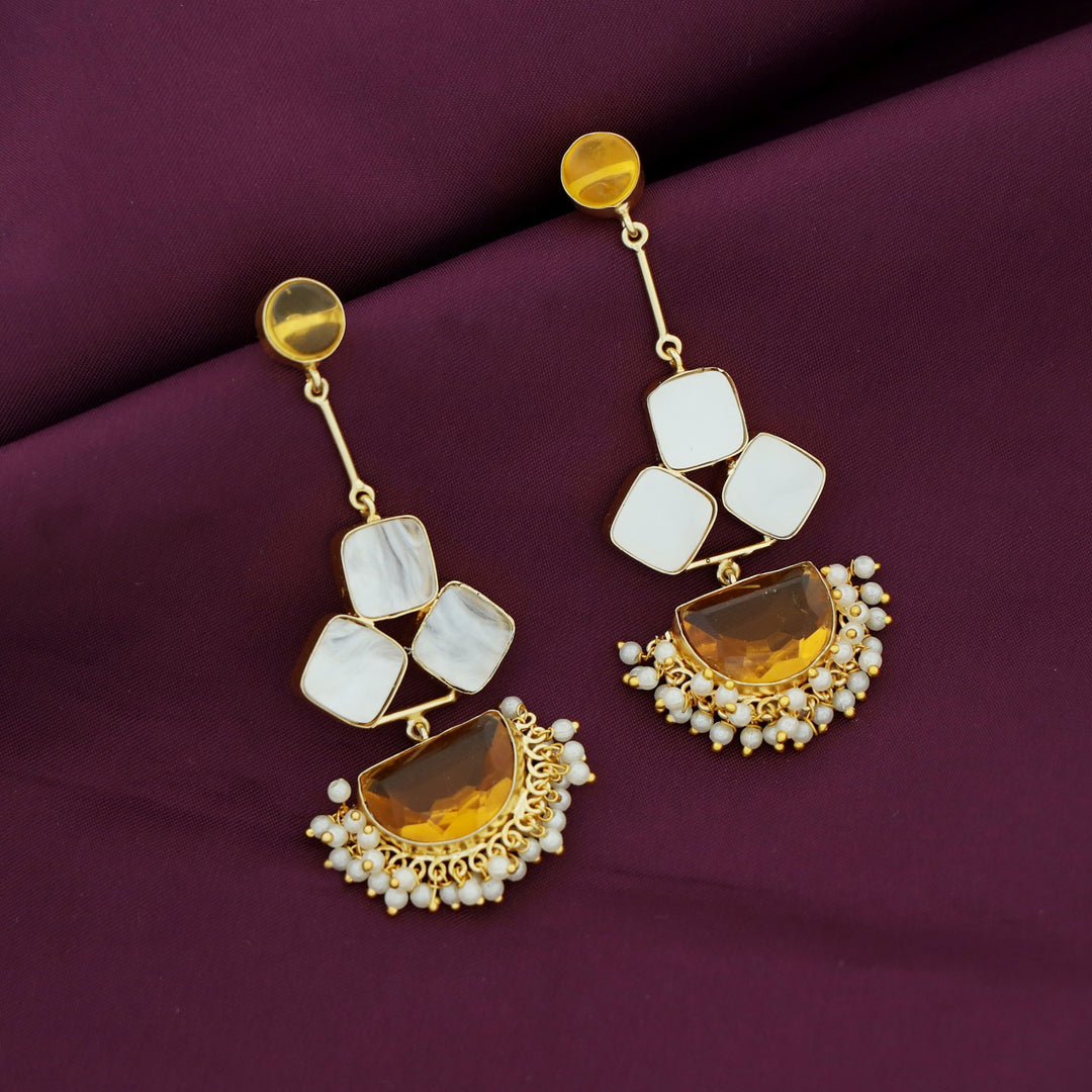 Classy Pendulum MOP Earring (Colour Options)
