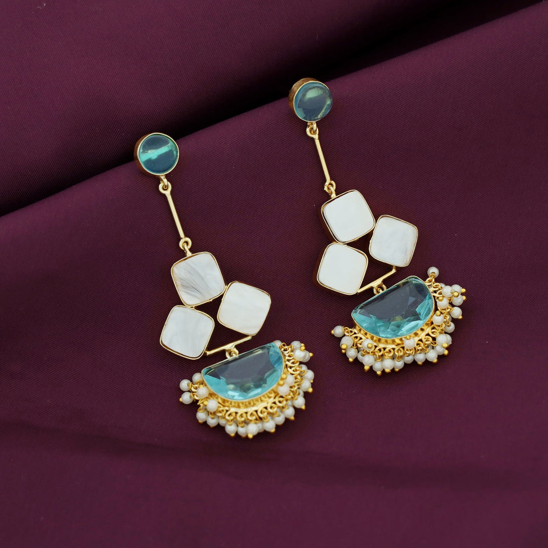 Classy Pendulum MOP Earring (Colour Options)