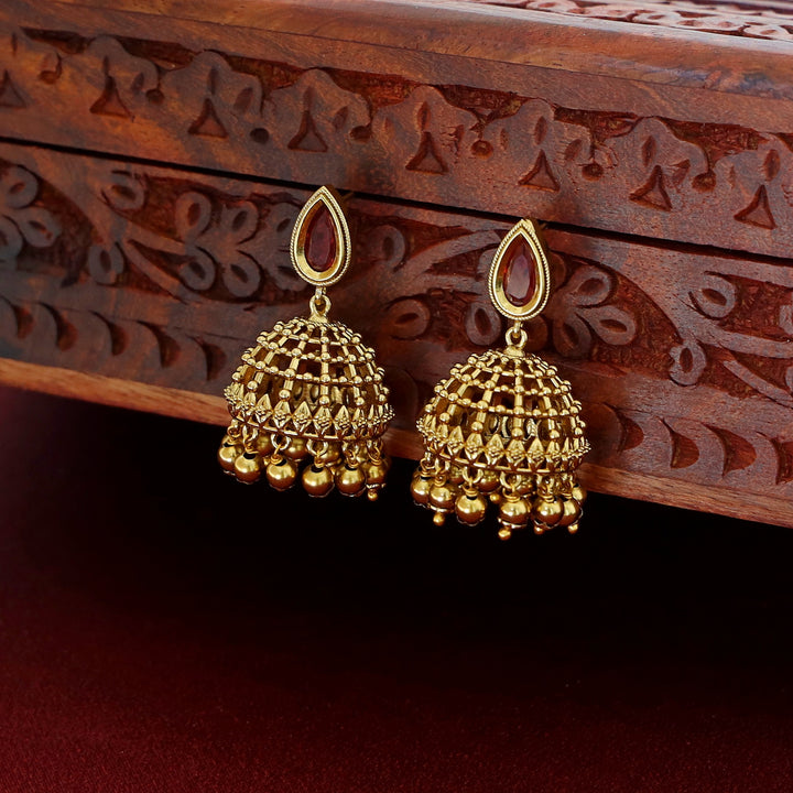 Eshani Golden Ball Jhumka