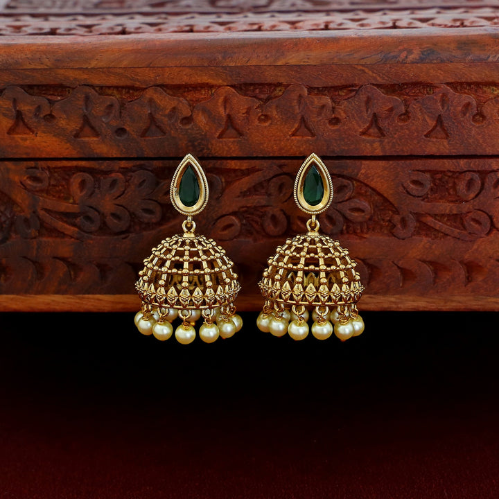 Eshani Golden Ball Jhumka
