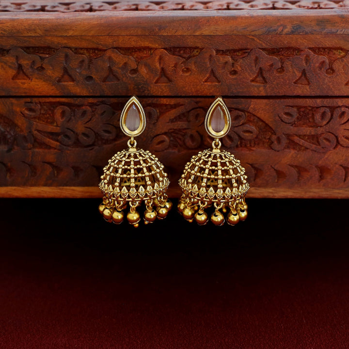Eshani Golden Ball Jhumka