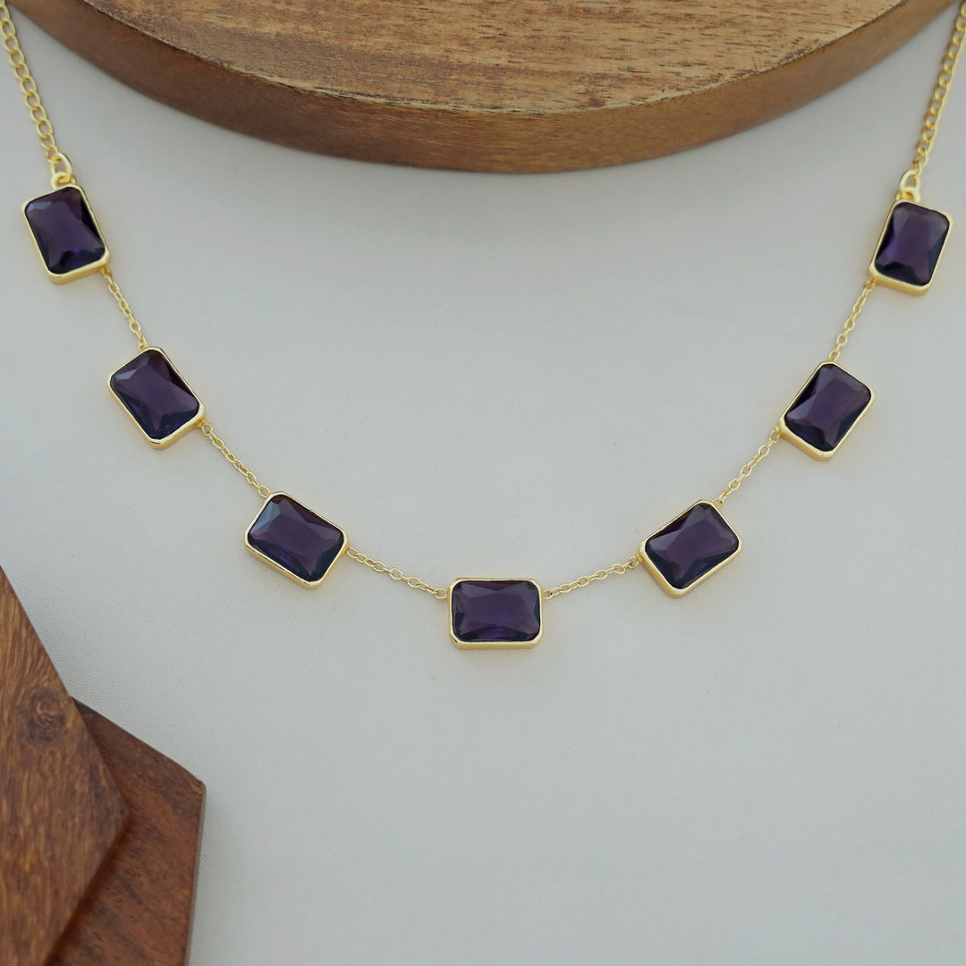 Lilith Glossy Rectangle 7 Stone Neckpiece