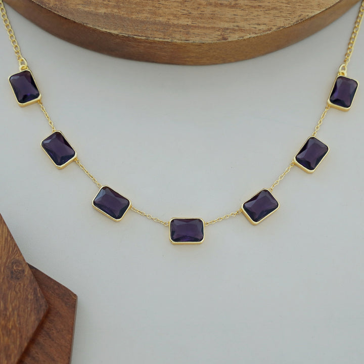 Lilith Glossy Rectangle 7 Stone Neckpiece