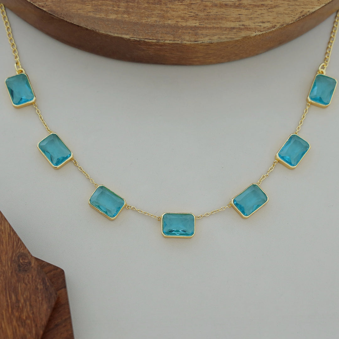 Lilith Glossy Rectangle 7 Stone Neckpiece