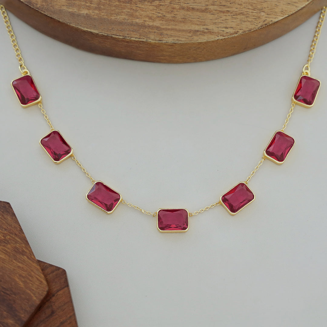 Lilith Glossy Rectangle 7 Stone Neckpiece