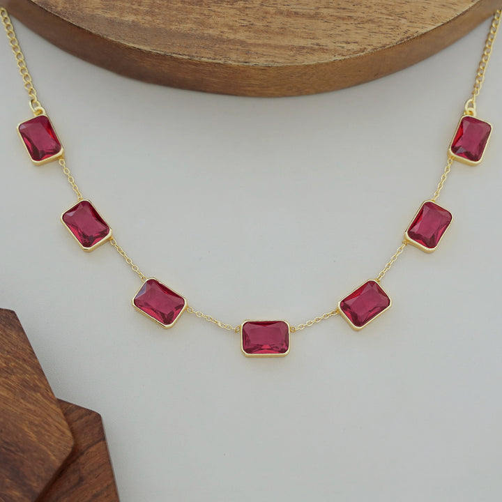 Lilith Glossy Rectangle 7 Stone Neckpiece
