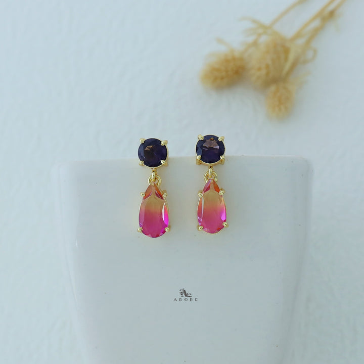 Elowen Ametrine Claw Round Rain Drop Earring