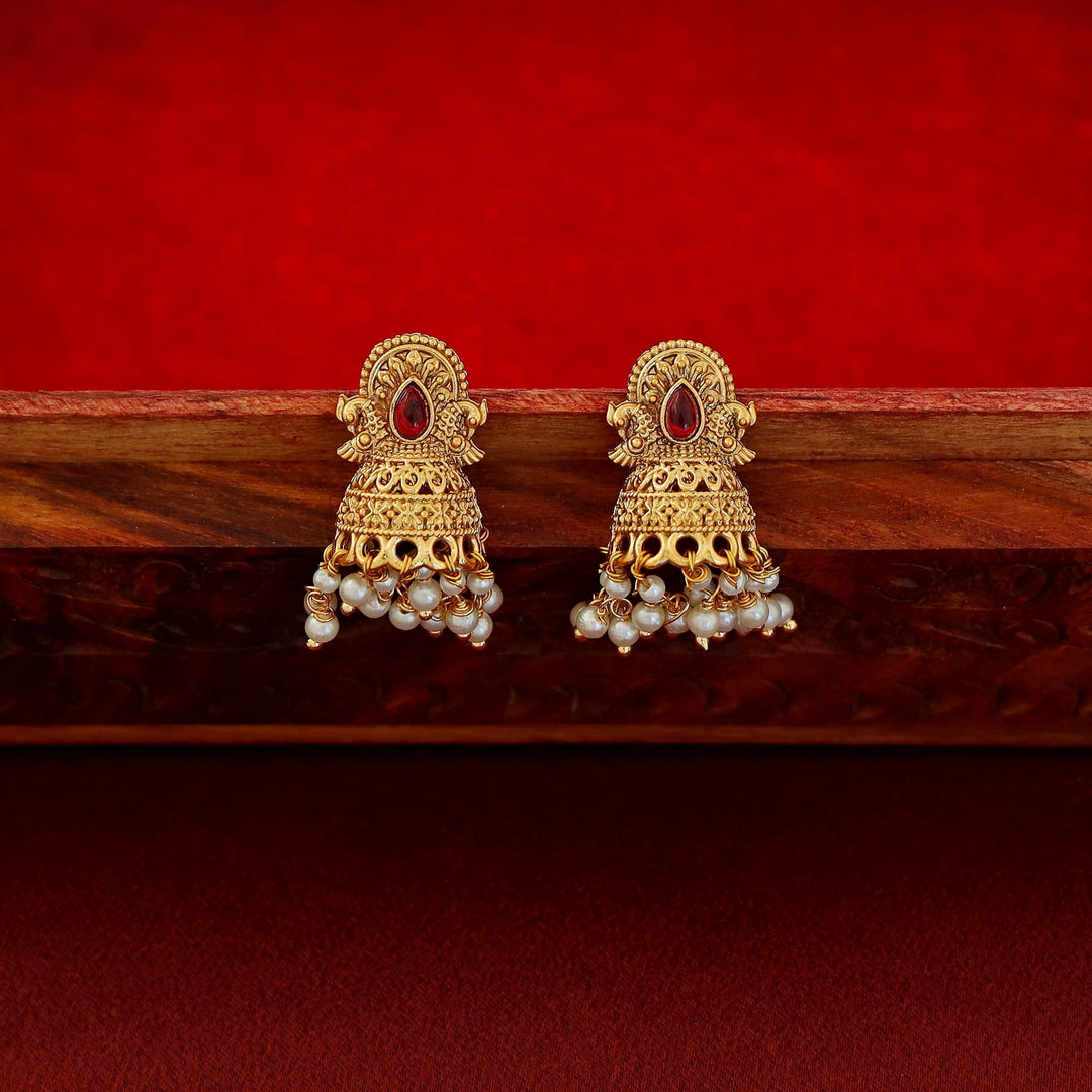 Hrithya Cluster Pearl Half Jhumka
