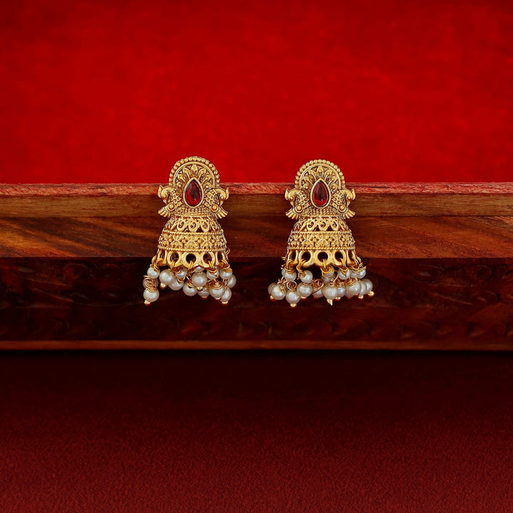 Hrithya Cluster Pearl Half Jhumka
