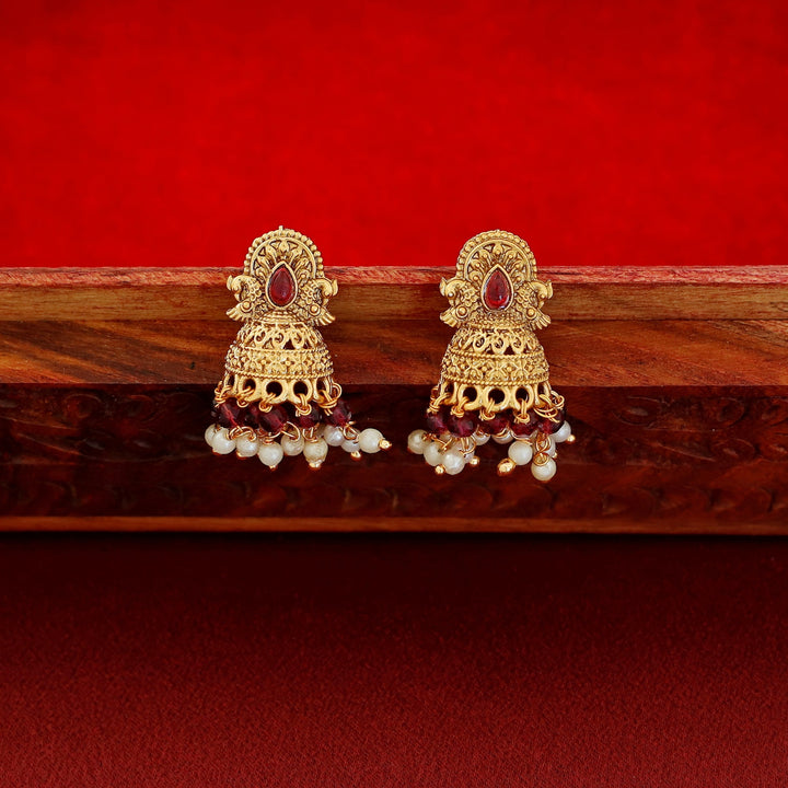 Hrithya Cluster Pearl Half Jhumka
