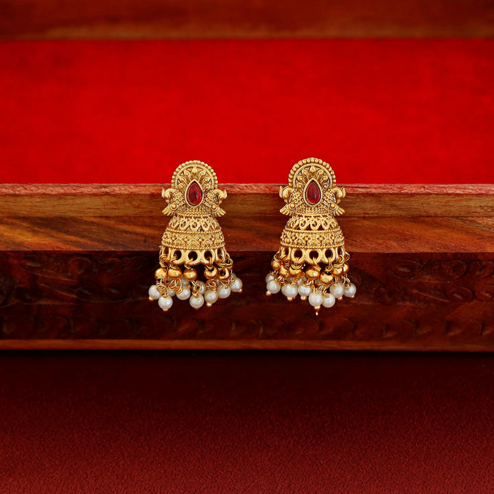 Hrithya Cluster Pearl Half Jhumka